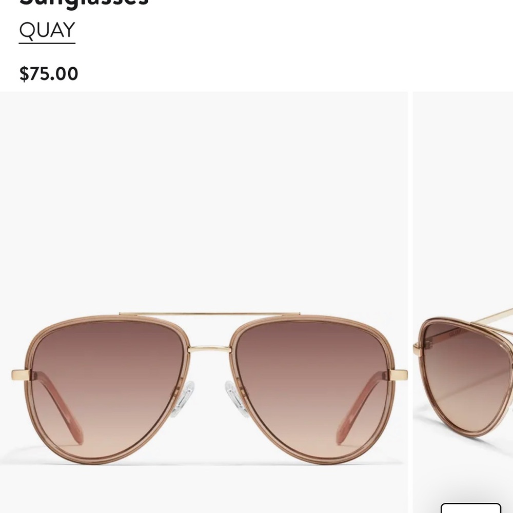 Quay Australia Gold Brown Modern Sunglasses